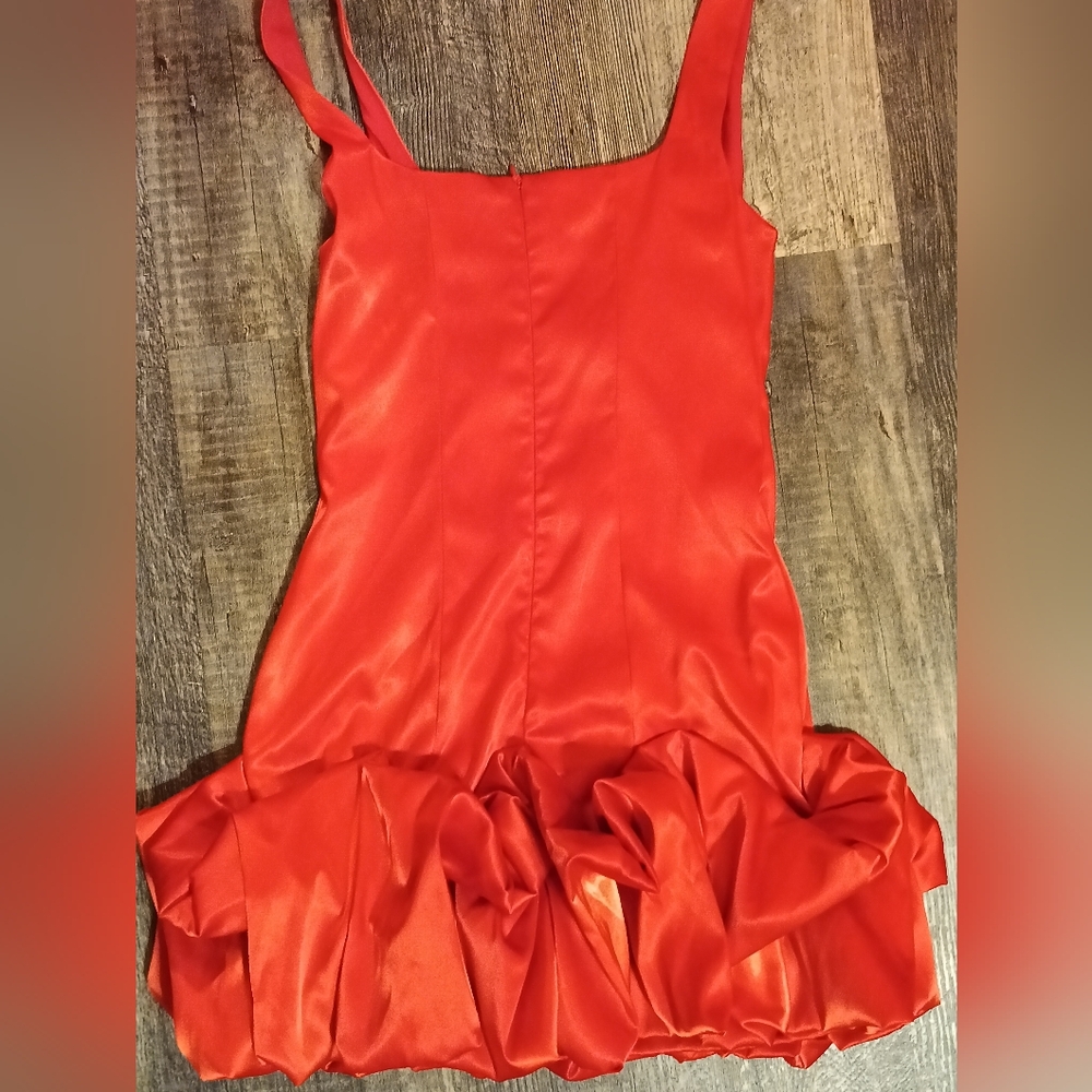 Elegant Red Satin Women's Blouse